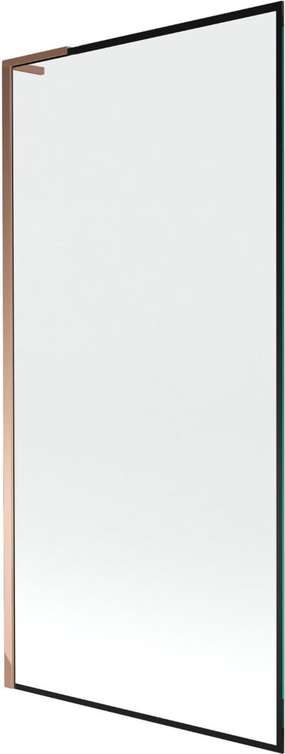 Mexen Next L badwand 1-deurs 90 x 150 , zwart frame, roze goud - 895-090-000-03-70-60