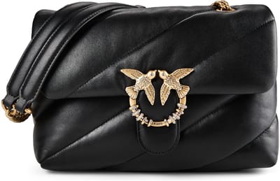 PINKO Love Classic Schoudertas Leder 27 cm - Dames - nero-antique gold