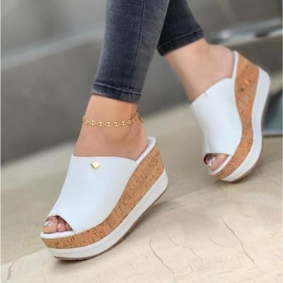 Wigslippers Damesschoenen Zomer Peep Toe Sandalen Mode Platform Slippers Buiten Casual Slippers Sandalias De Mujer 35