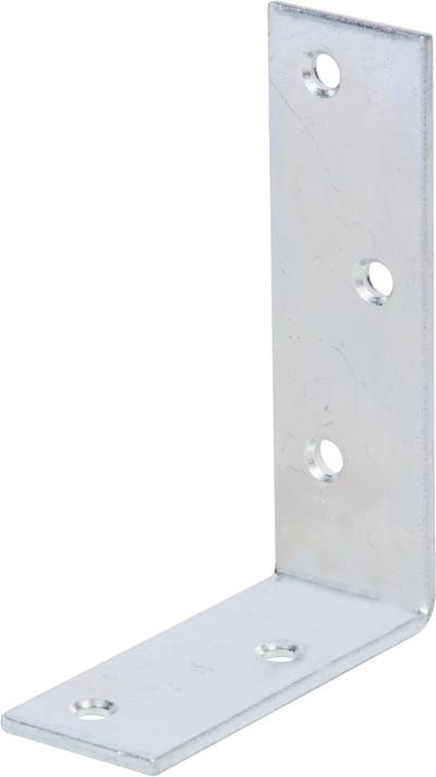 Balkhoek Bevestiging - Hoekverbinder Hout - Houtverbinding Versterken - Elektrolytisch Verzinkt - 75x100x30 mm - Zilver