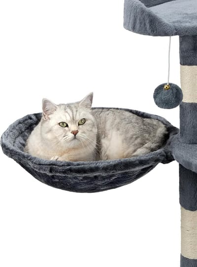 Famanu - Lounger kattenpaal, relaxmeubel met dubbele ligplaats