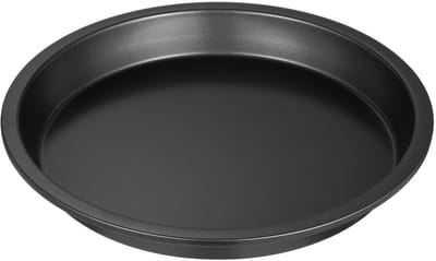 Dailygoods- Pizzapan Hittebestendig - Bakvorm Koolstofstaal - Antiaanbaklaag - Zwarte Taartvorm - 20,5x20,5x2,7 cm - Geschikt voor Pizza/Cake
