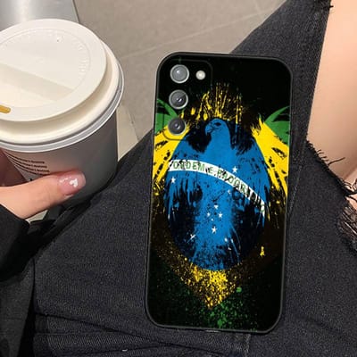 Nationale Vlag van Brazilië Voetbal Telefoonhoesje Voor Samsung NOTE 20 10 M23 M53 A80 A70 A50 A30 A24 A13 A12 A07 A06 A05S A04 A03S Cover Samsung M535G