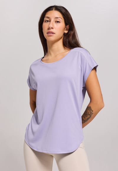 Redmax Sportshirt Dames - Perfect RMXPat - Korte Mouwen - Geschikt voor Fitness en Yoga - Dry-Cool - Lila - S