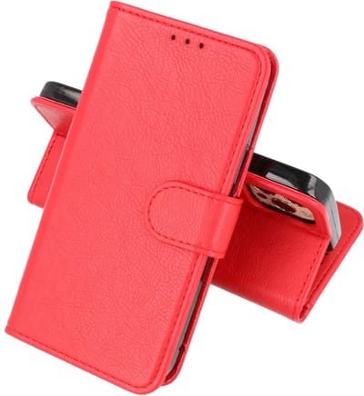 Zakelijke Book Case Telefoonhoesje - Portemonnee Hoesje - Geschikt voor iPhone 14 Pro - Rood