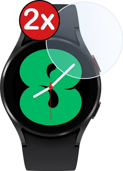 Screenprotector - 2 Stuks - Geschikt voor Samsung Galaxy Watch 4 44 mm - Sterk & Shockproof - Tempered Glass - Gehard Glas - Beschermglas Screen Cover - Bescherm Protector voor Smartwatch