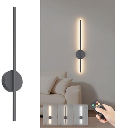 Draadloze wandlamp met afstandsbediening, 10.000 mAh, 60 cm, dimmbaar en synchronisatiefunctie voor woonkamer en slaapkamer