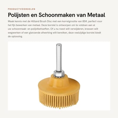 Dailygoods - Polijsten en Schoonmaken van Metaal - Brush Disc Grit 80 - Geschikt voor Professioneel Gebruik - Hoogwaardige Afwerking - Ideaal voor Met...