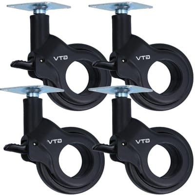 Design Zwenkwiel - Meubelwiel Transportrol - Meubels Verplaatsen - Kogelgelagerd - 60 mm Diameter - Zwart