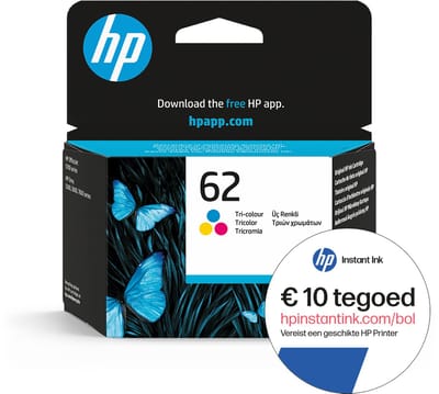 HP 62 - Inktcartridge - Origineel - Standaard capaciteit - Kleur + Instant Ink tegoed