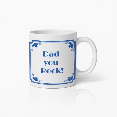 Dad You Rock Mok 330ml – Grappige Koffiebeker voor Vaders – Perfect Cadeau voor Vaderdag of Verjaardag