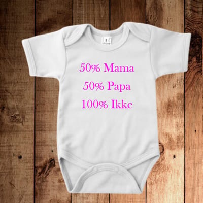 Grappige romper met tekst '50% Mama 50% Papa 100% Ikke' | Uniek kraamcadeau | Babykleding - Maat 56