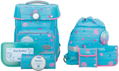 School-Mood Schooltas Champion mit LED Patchy Schulranzen-Set 7-delig Lilly Turquoise