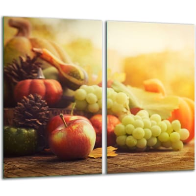 TMK ArtDeko Serie - Glazen Snijplank - 2x 30x52 cm - Veelzijdige Bescherming - Inductiekookplaat Compatibel