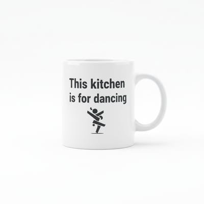 This Kitchen Is for Dancing Koffiemok 330 ml – Leuke Keuken Tekst Cadeau Mok