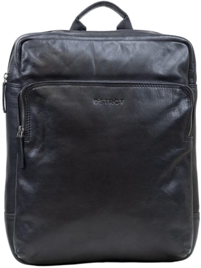 DSTRCT State Street Leren Unisex Laptoprugzak – 15,6 inch Laptopvak – Zwart