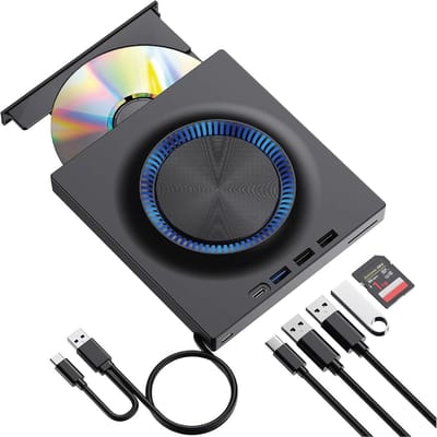 Ynkkvre -Externe ray-drive, draagbare DVD-speler, dvd-brander, USB 3.0-interface, ondersteunt lezen en schrijven, geschikt voor pc/laptop, zwart.