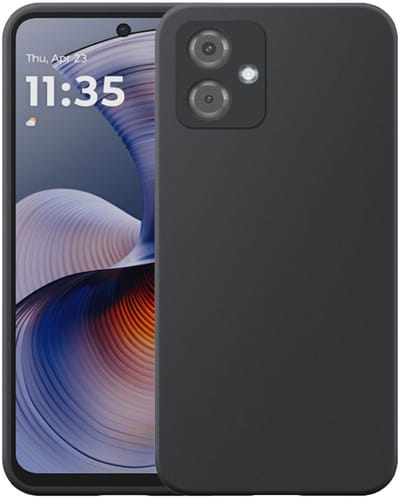 Geschikt voor Motorola Moto G55 Telefoonhoesje Flexibel Siliconen TPU hoesje - Flexible Back Cover Case Siliconen TPU - Zwart - Smartphonica geschikt voor Motorola Moto G55