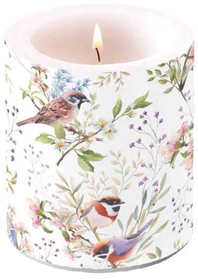 Kaars met vogeltjes, Kaars, Bedrukte kaars, Ambiente kaars