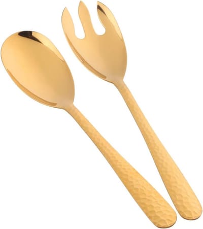 Stalen Saladeset met Lepel en Vork - 2-delige Set voor Perfecte Saladepresentatie en Serveren