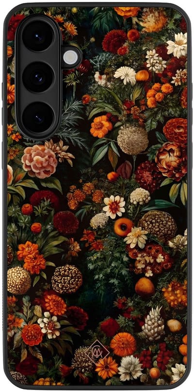 Casimoda® hoesje - Geschikt voor Samsung Galaxy S25 FE - Exotic Garden - Zwart TPU Backcover - Bloemen - Roze