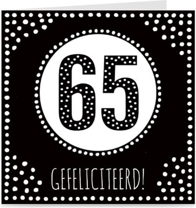 65 JAAR | verjaardagskaart / kaart met envelop | wenskaart voor 65e verjaardag