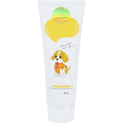 Dierenhaarverf Gel Semi-Permanent Tijdelijk Huisdier Vacht Kleuren Makkelijk te Gebruiken Huisdierbenodigdheid(Gouden 80 ml) 80ml goudgele kleur
