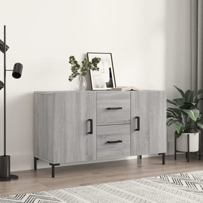 vidaXL - Dressoir - 100x36x60 - cm - bewerkt - hout - grijs - sonoma - eikenkleurig