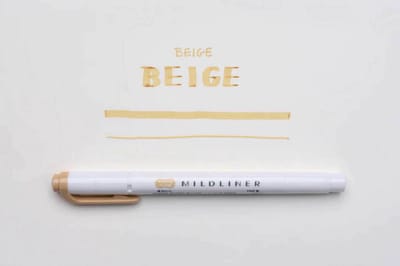 Zebra Mildliner Double-Sided Highlighter - Fine / Bold – Mild Beige / WKT7-MBE