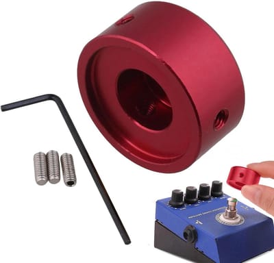 Gitaar Pedaal Knoppen - Voetkapjes Pedaal - Geluidsverbetering Gitaar - Aluminiumlegering - 24 mm Diameter - Rood
