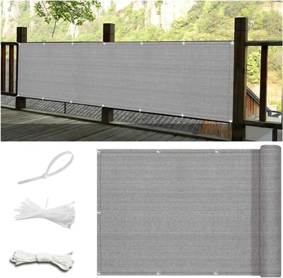 Balkon Privacy - Scherm Omheining - Meer Privacy - UV- en Windbescherming - 65x950cm - Grijs
