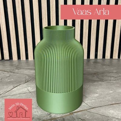 Vaas Arla - Japandi style - 3D geprint - Kunstbloemen - Legobloemen