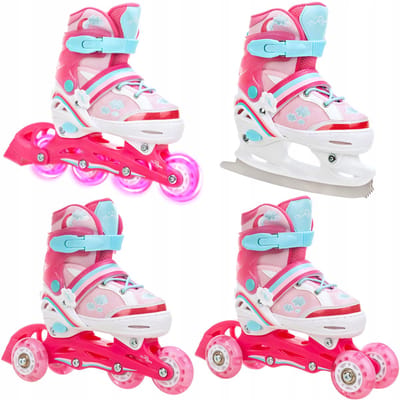 RAVEN Zoya 4-in-1 Kinder Skates/Schaatsen - Verstelbaar maat 27-30 met LED