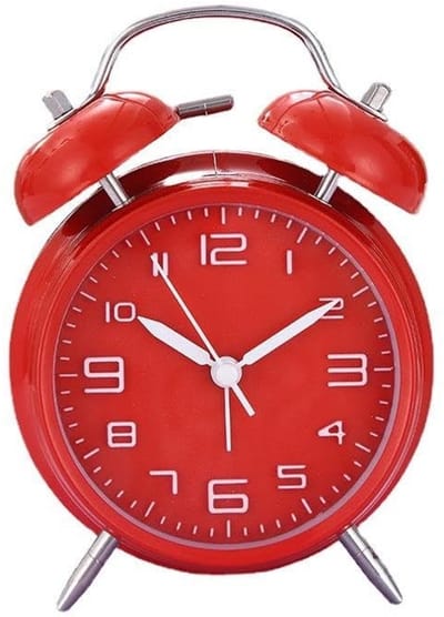 Dailygoods - Retro Wekker Rood - Klassiek Twin Bell Design met Extra Luide Bel