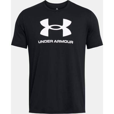Under Armour UA SPORTSTYLE LOGO UPDATE SS-BLK Heren Sportshirt - Zwart - Wit
