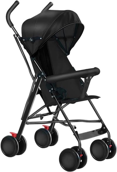 Kinderwagen - Buggy Reiswieg - Veilig Vervoer - Lichtgewicht Compact - 45 x 67 x 100 cm - Zwart
