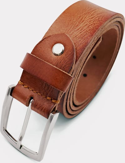 Safekeepers Riem - Heren riem - Dames riem - Leren riem heren - 40 mm brede riem heren - 100- cognac  "