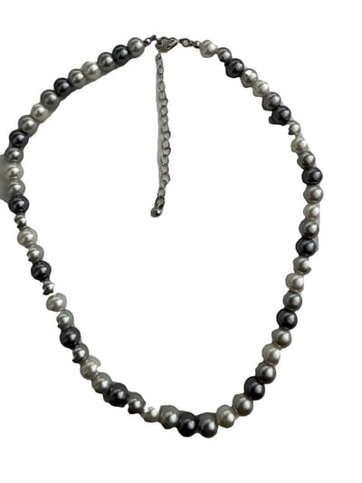 Petra's Sieradenwereld - Parelketting wit-grijs-blauw 8 mm (1106)