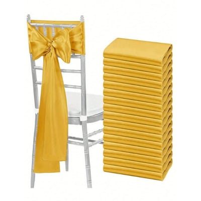 Nœuds de chaise en satin rose, Écharpes, Ruban pour chaise de mariage, Nœud en soie pour chaise, Liens pour réception, restaurant, événement, banquet, fête, décorations d'hôtel one-size or