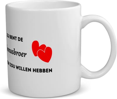 Akyol - jij bent de bonusbroer die iedereen zou willen hebben koffiemok - theemok - Broer - geweldige bonusbroer - liefste bonusbroer - verjaardag - cadeau - kado - bedankje - geschenk - 350 ML inhoud