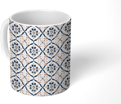 Mok - Koffiemok - Bladvorm - Patroon - Kleurrijk - Mokken - 350 ML - Beker - Koffiemokken - Theemok