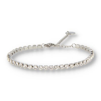 My Bendel - Tennisarmband Zilverkleurig met Wit Zirkonia - Zilverkleurige Tennisarmband met Witte Zirkonia Stenen - met Luxe Cadeauverpakking | Sieraden Voor Dames