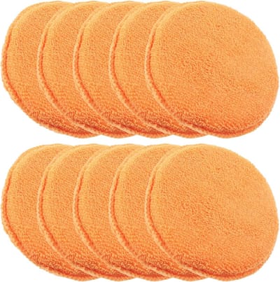Microvezel Polijstpads - Wasapplicatorspons Set - Auto Onderhoud - Zacht Duurzaam Materiaal - 10 Stuks - Oranje