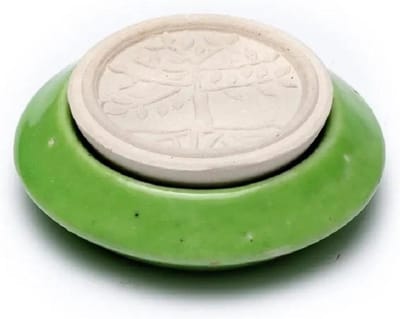 Geursteen Levensboom met Donkergroene Basis (7,5 cm)