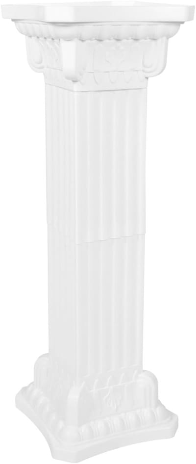 Romeinse Zuil Standbeeld - Decoratieve Pilaar - Feestdecoratie - Stabiele Vlakke Bodem - 90x30cm - Wit