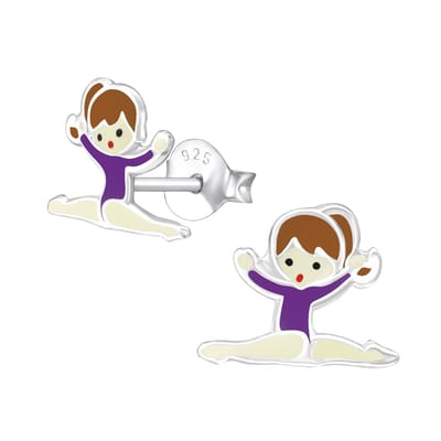 Princess Oorbellen Aibi Purple - 925 Zilver - Turnster/Ballet - 8x10mm