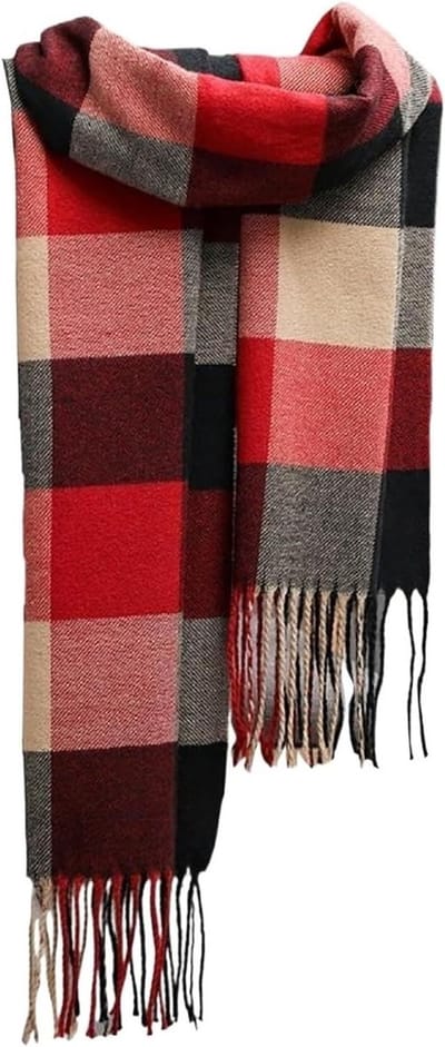 Dames Heren Sjaal - Warme Winter Sjaal - Buiten Activiteiten - Geruit Met Franjes - 175 cm Lengte - Multicolor