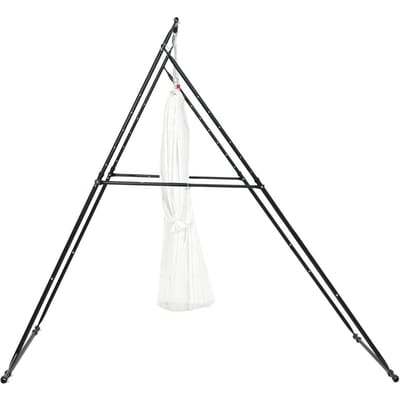 Yoga Stand Frame, Max 200 kg Belasting Schommel Stand, Driehoekige Structuur Aerial Rig, Aerial Silk Stands met EVA Schuim & 6m Yoga Hangmat, 4-Niveaus Horizontaal