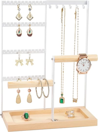4-laags Premium Sieraden Organizer - Oorbel en Ketting Houder met 48 Gaten