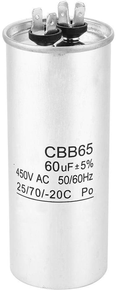 Dailygoods- Airconditioningcondensator 60UF 450V - Startende Condensormotor - Aluminiumfolie - Geschikt voor Compressoren - Hoogwaardige Prestaties - Condensator